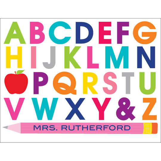 Alphabet Teacher Foldover Note Cards